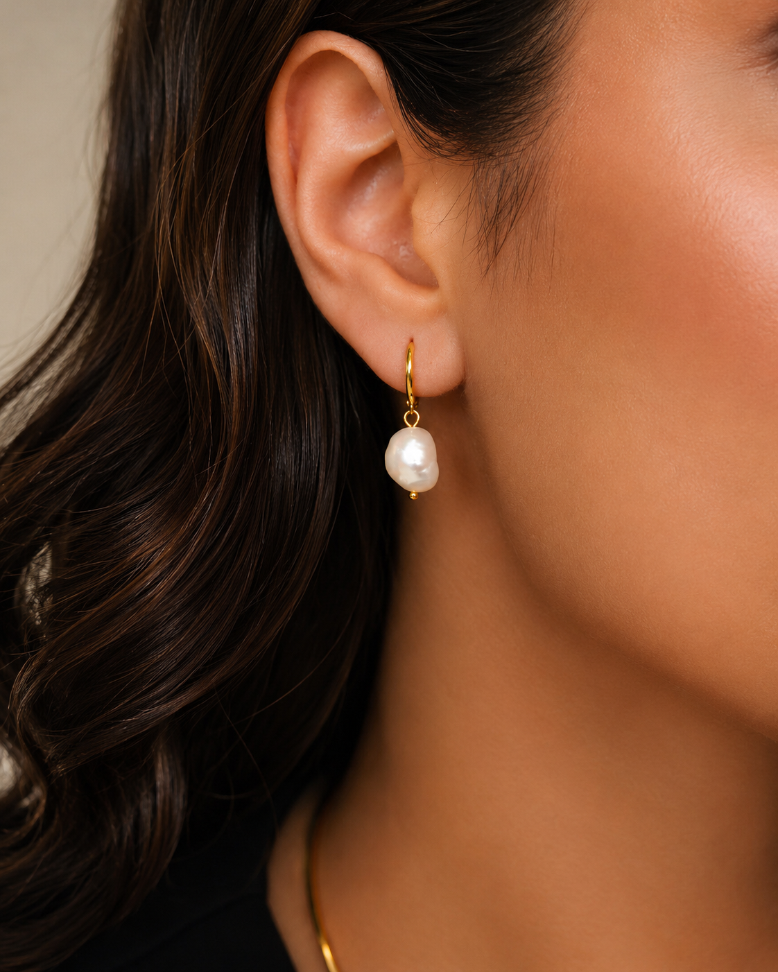 Argola Natural Pearl