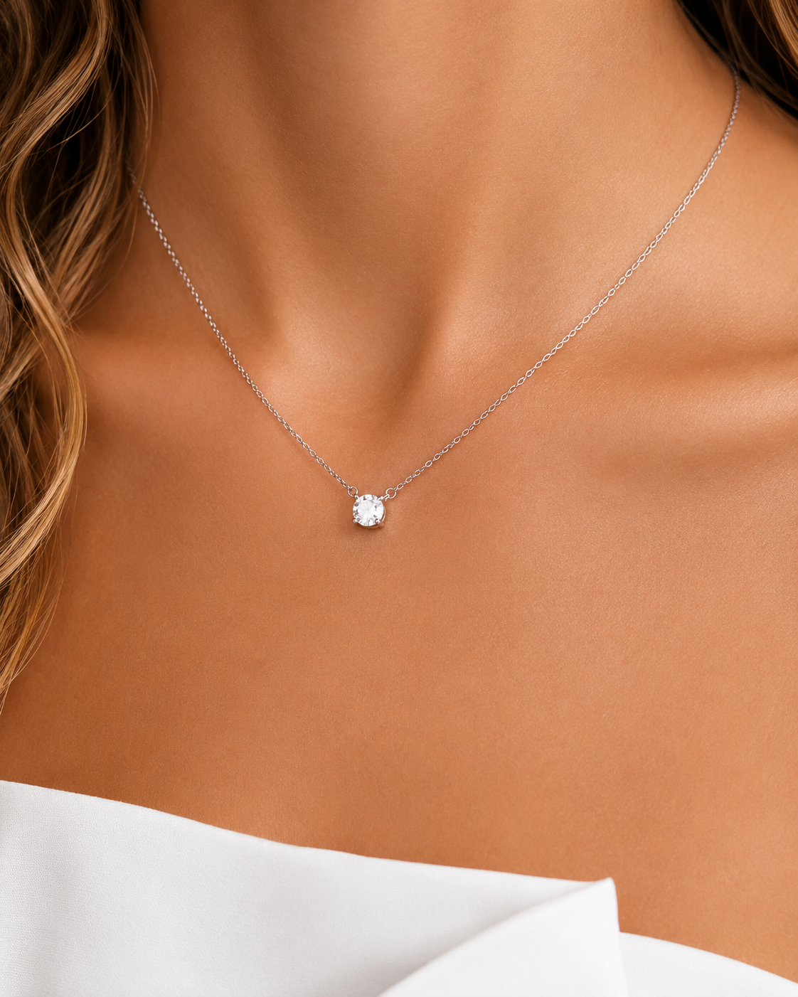 Colar Ponto de Luz Moissanite Classic 1ct