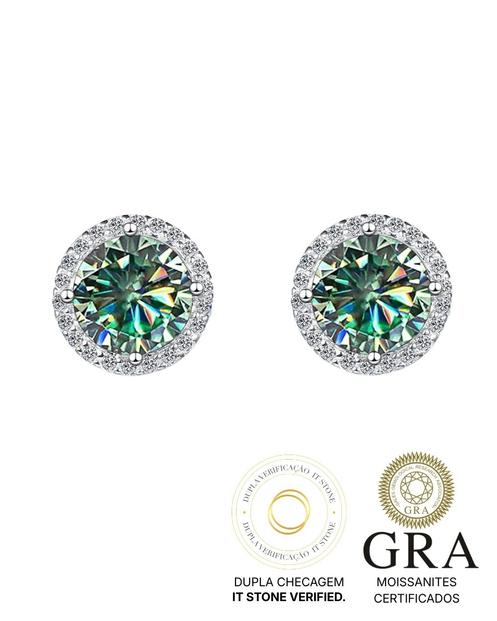 Brinco Pryanka Moissanite Ciano Light Soft