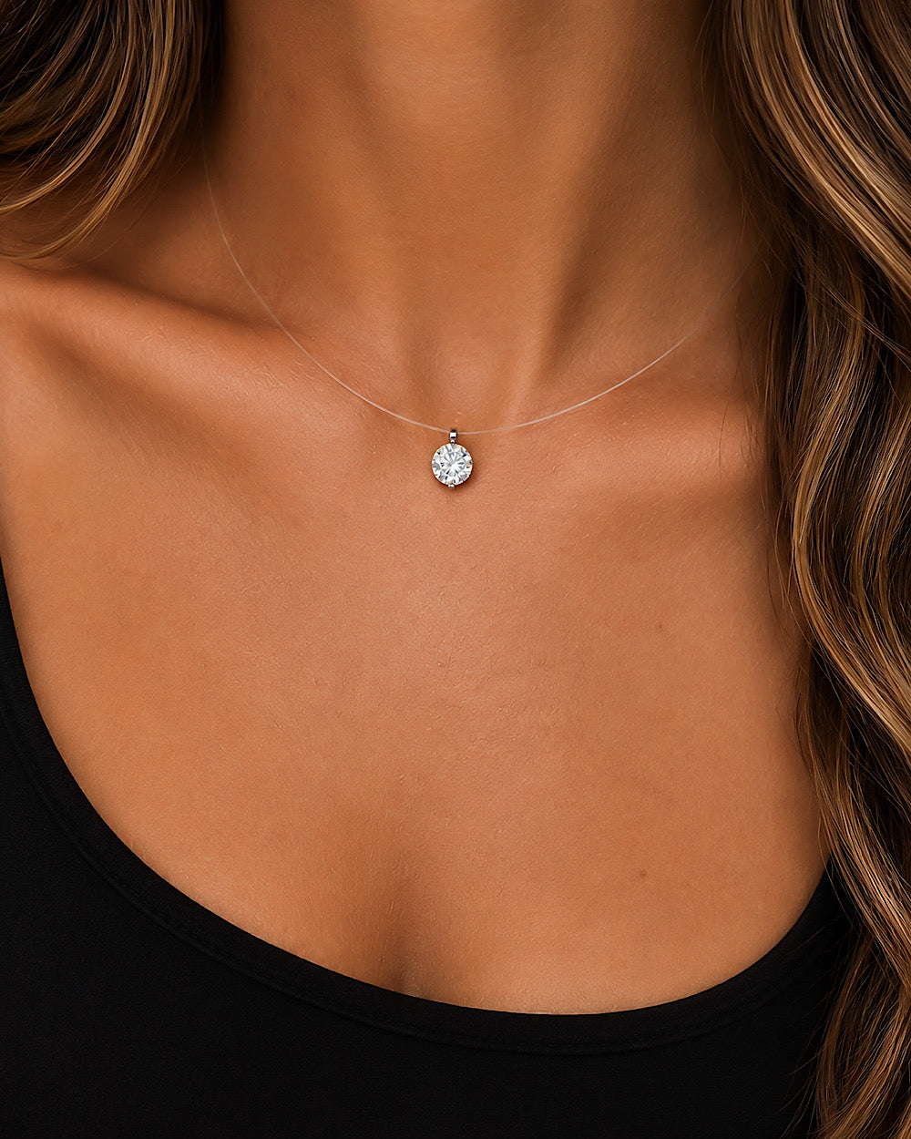 Colar Invisible Moissanite 2ct