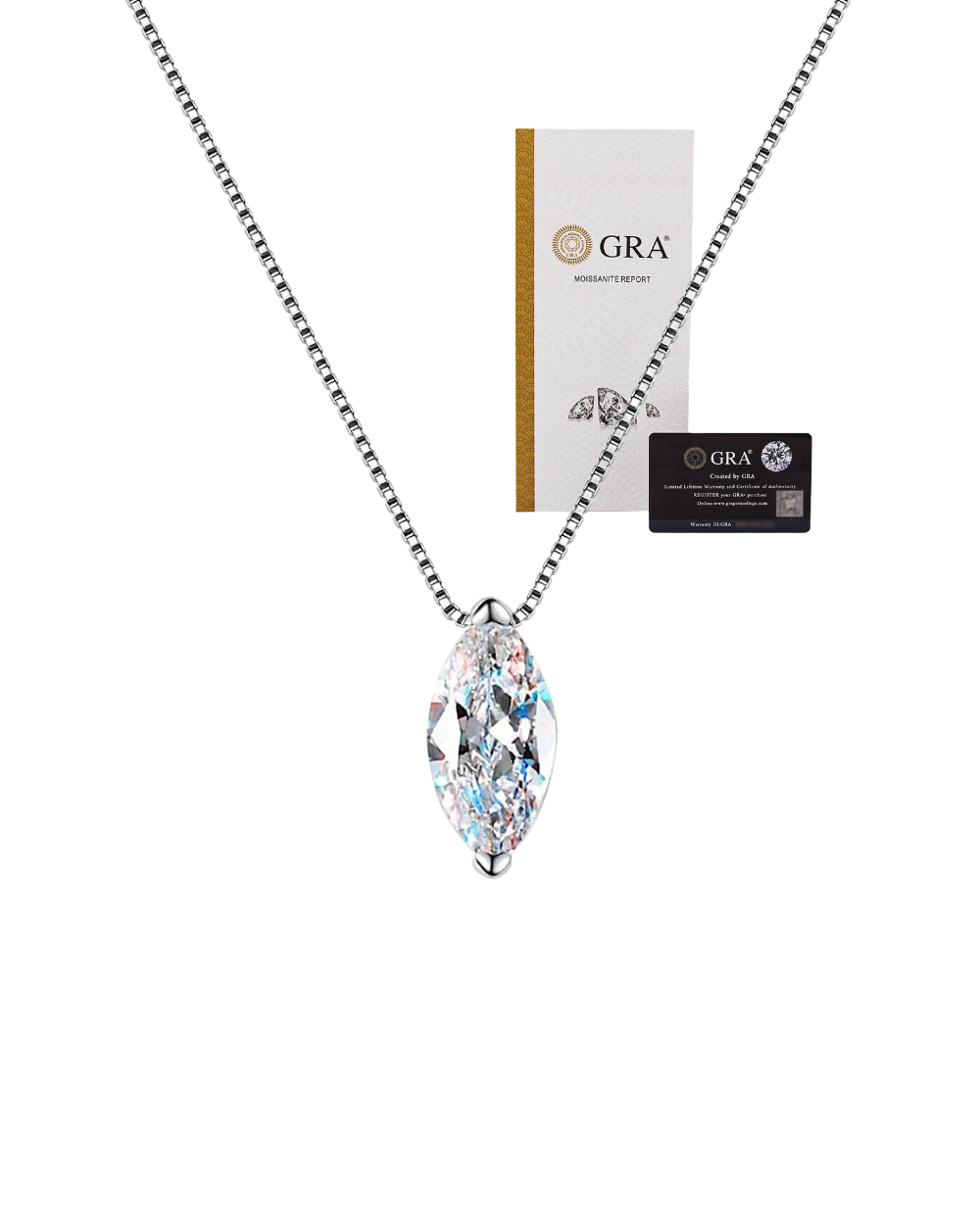 Colar Moissanite Navete 1ct