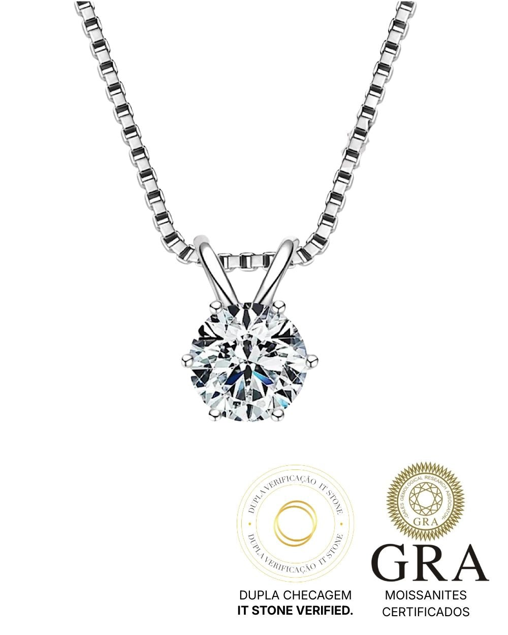 Colar New Ponto de Luz Moissanite 2ct