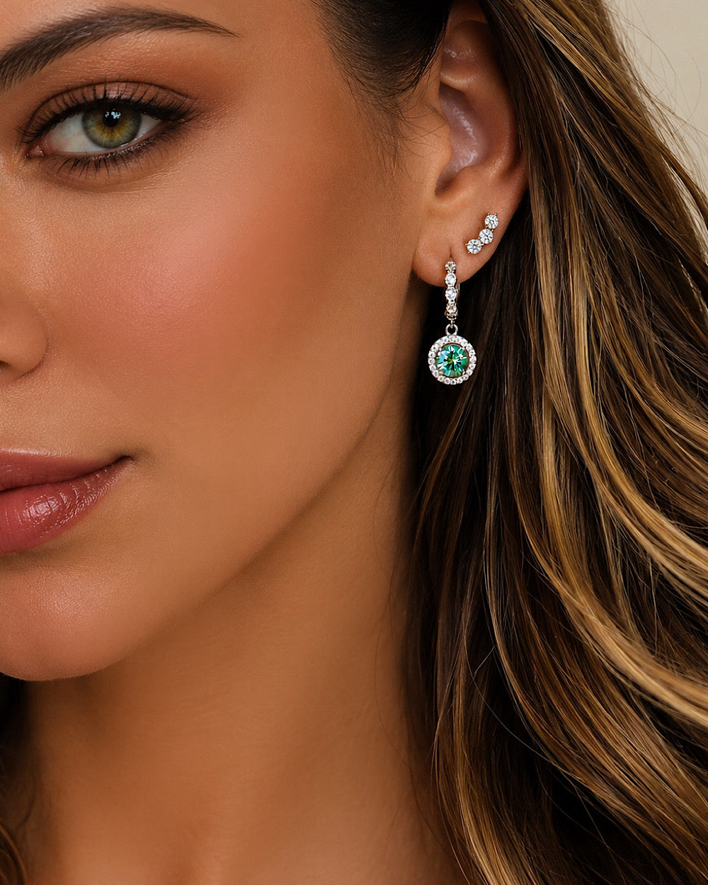 Argola Sylvie Moissanite Ciano
