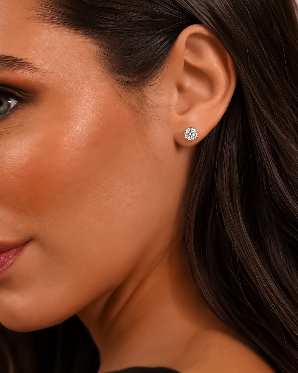 Brinco Solitário Moissanite Elegance 1ct