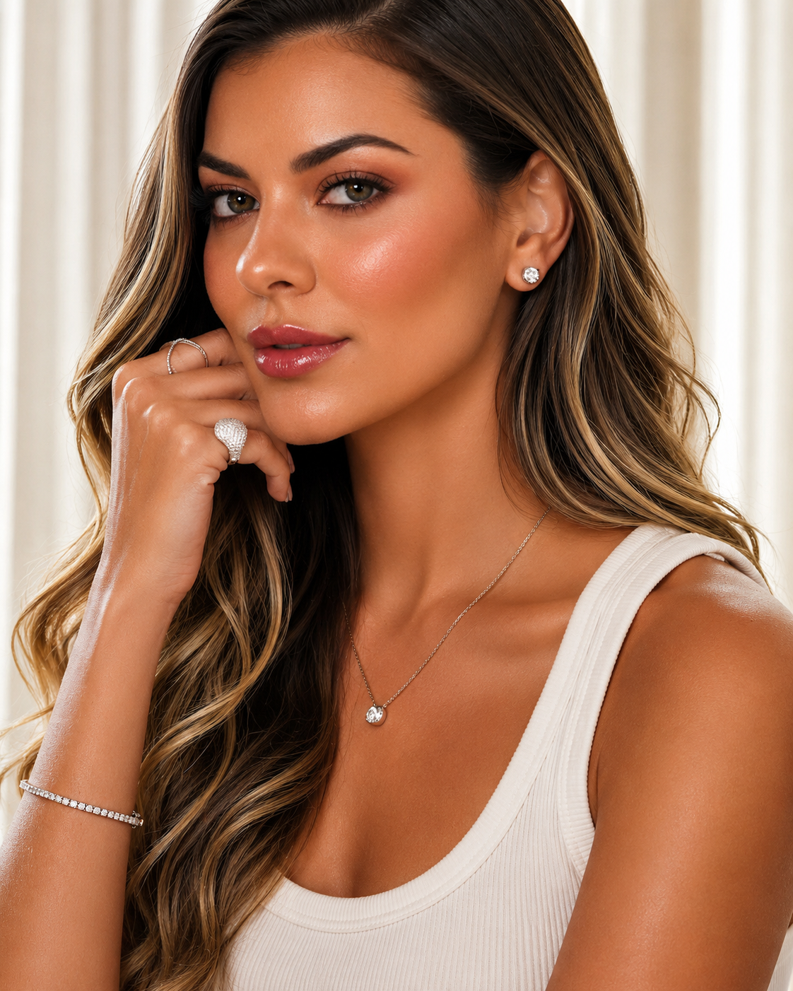 Colar Frame Square Luxo Moissanite