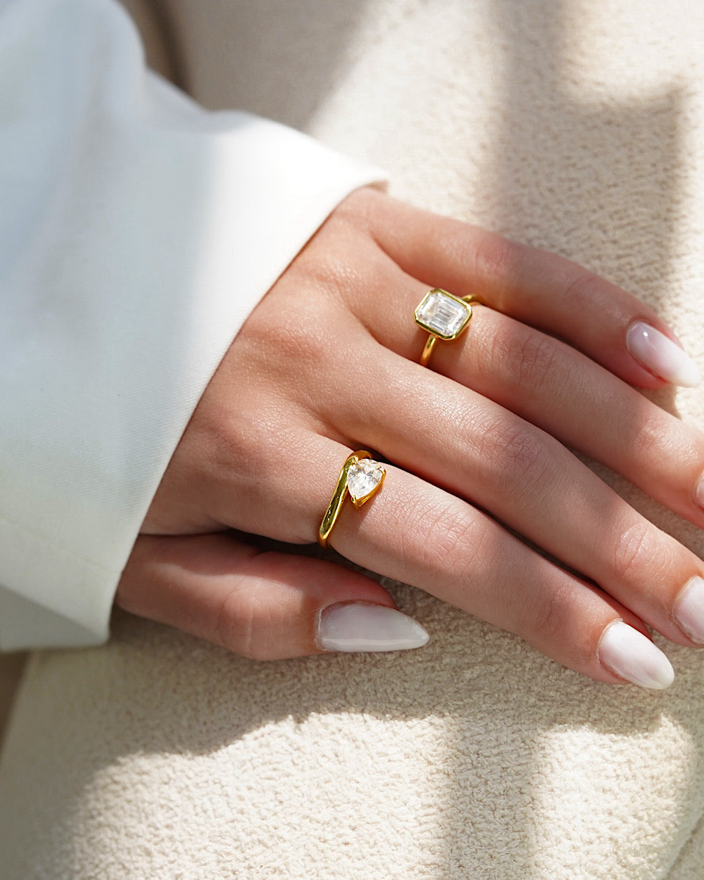 Anel Emerald Cut Moissanite 3ct Gold