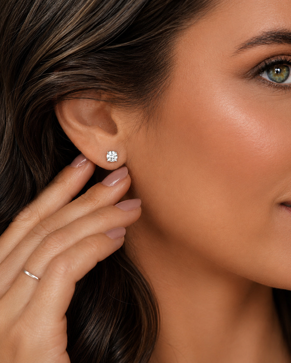 Brinco Solitário Clássico Moissanite Luxo 0.5 ct