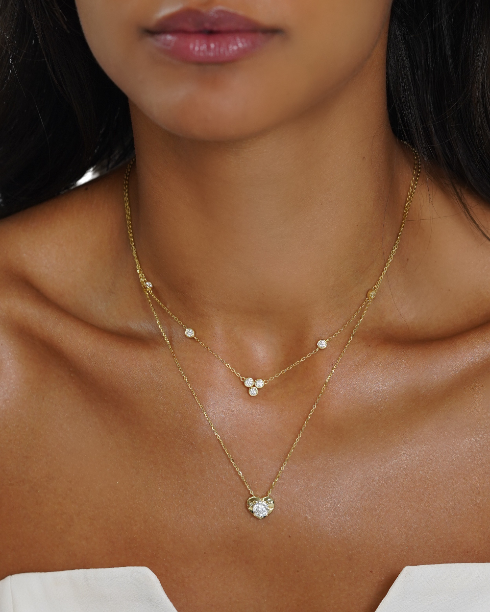 Colar Radiant Moissanite Gold