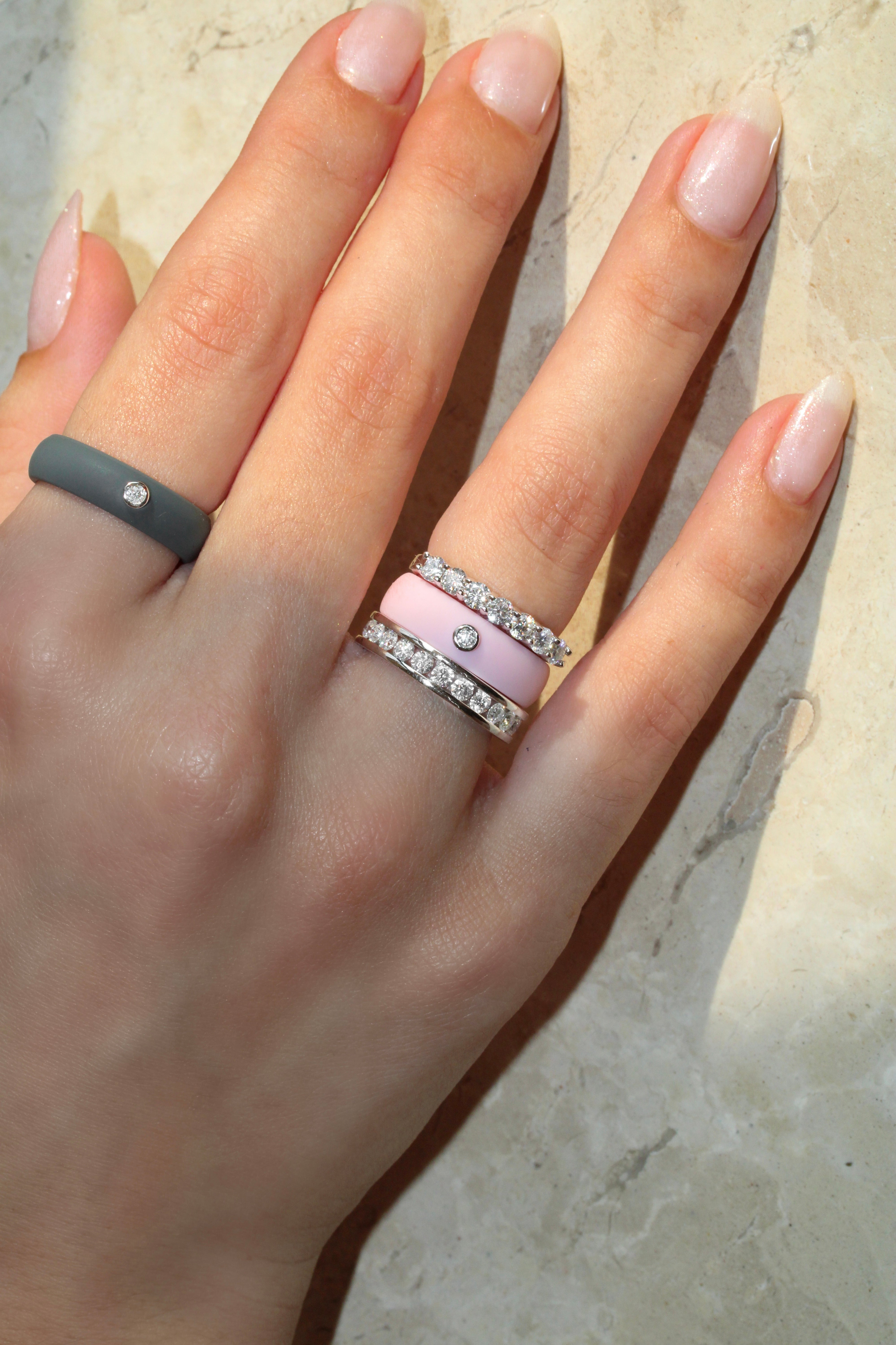 Anel Active Moissanite Baby Rose