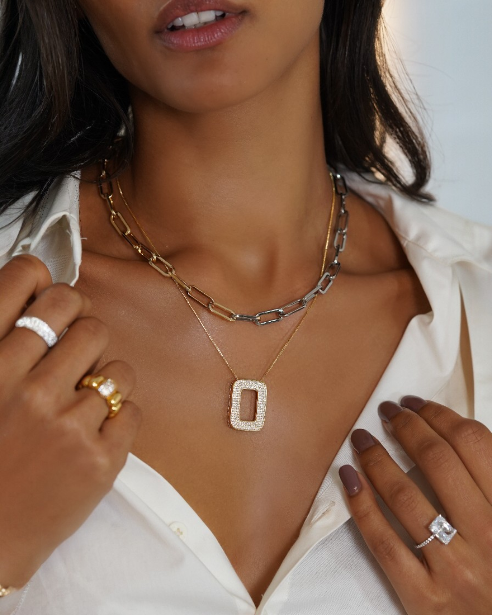 Colar Geometric Pavê