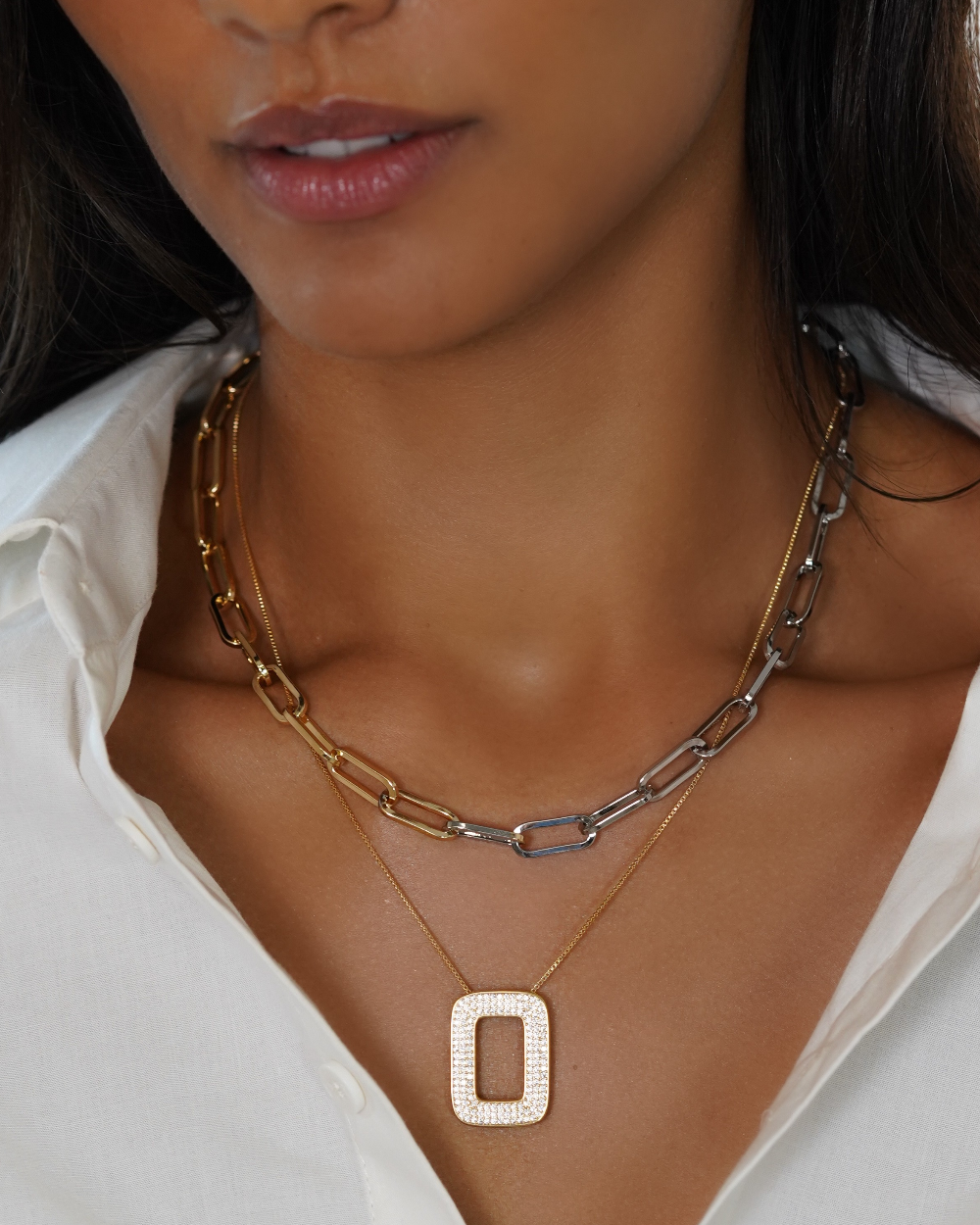 Colar Elos Mix Metais
