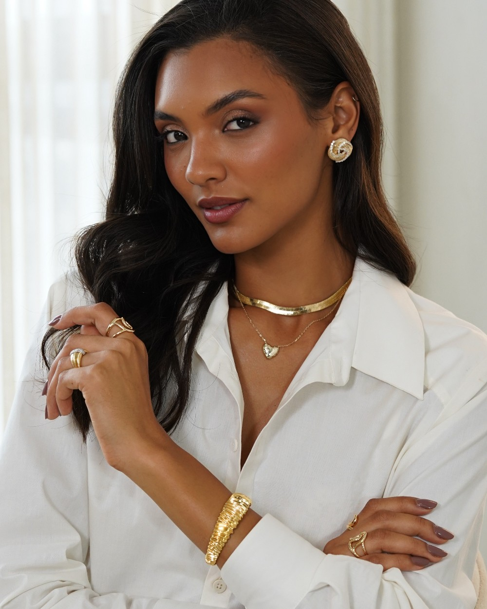 Colar Heart Flush Fancy Yellow Gold