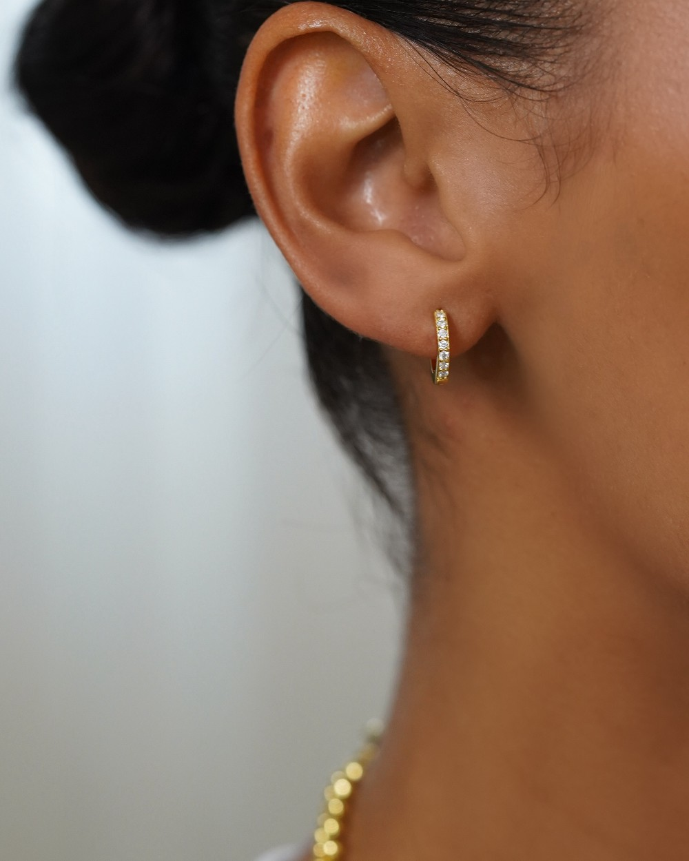 Argolinha Madison Moissanite Gold