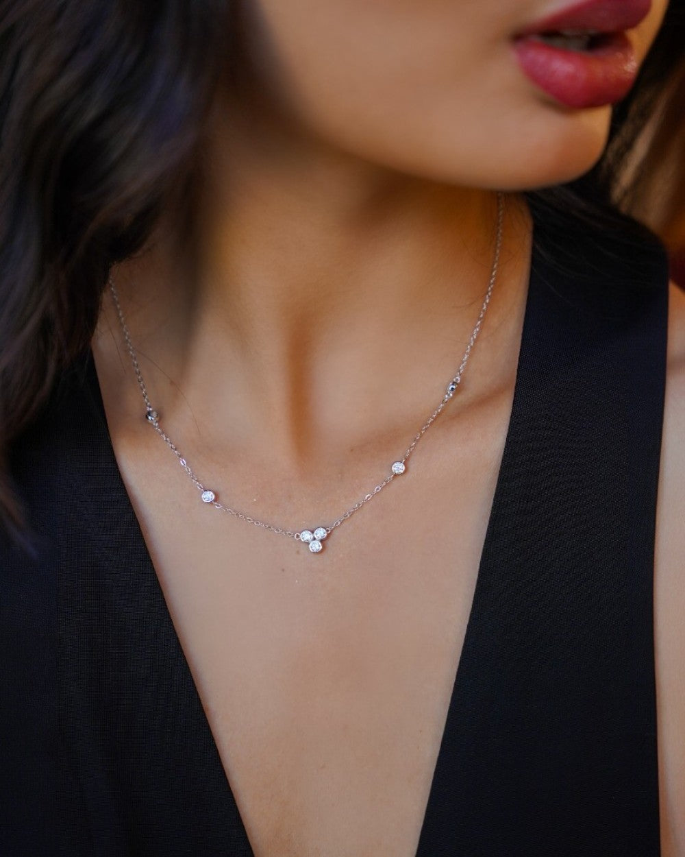 Colar Radiant Moissanites