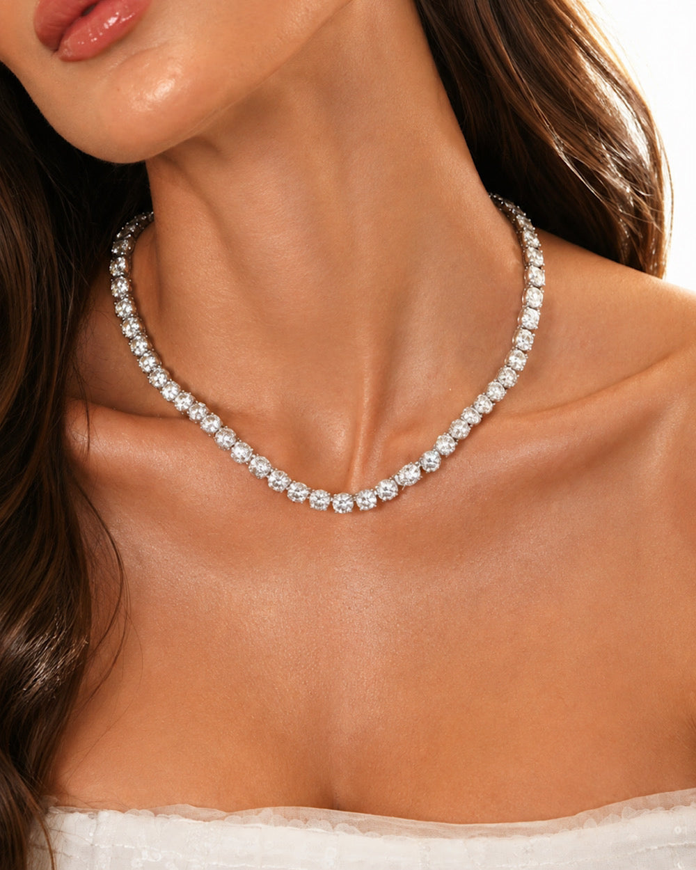Colar Riviera Classique Moissanite 1ct 40cm
