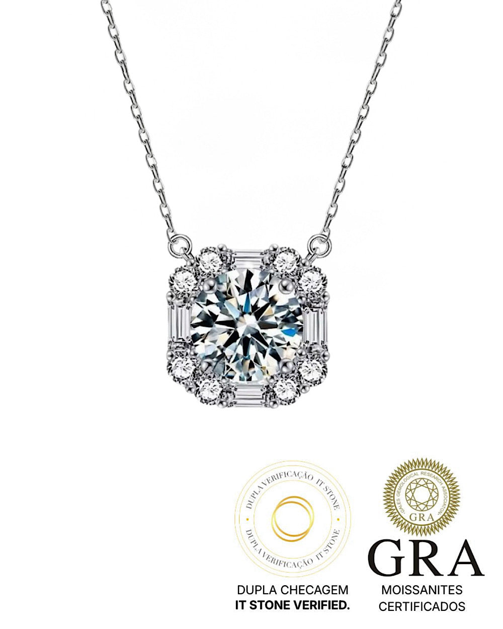 Colar Charlotte Moissanite 3ct Luxo | IT STONE