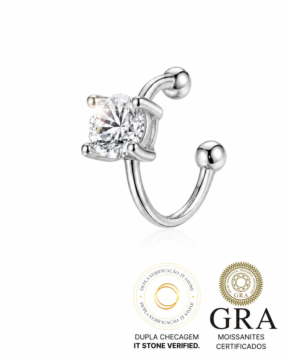 Piercing Falso 0.5ct Moissanite Luxo (unidade)