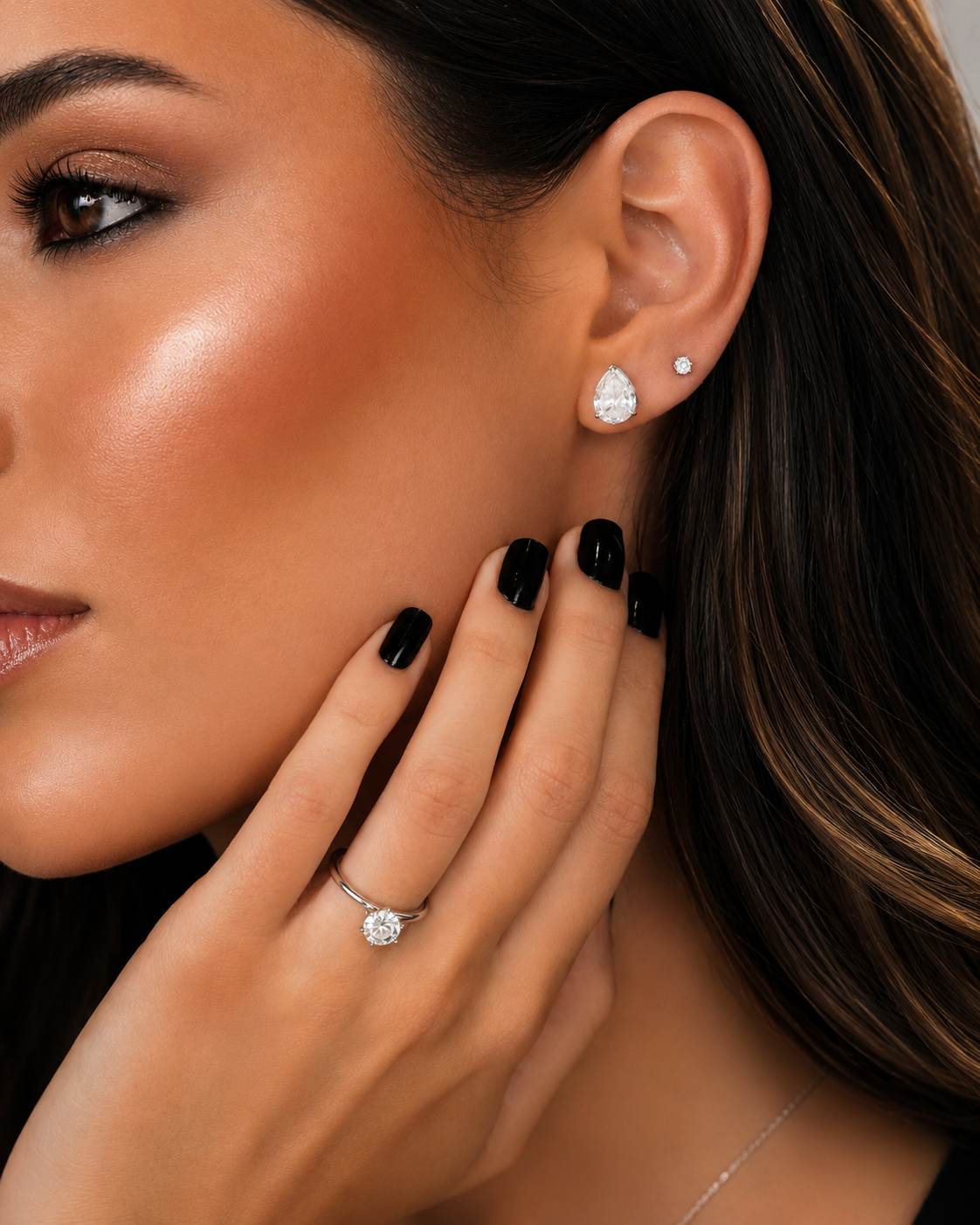 Brinco Solitário Luxury Moissanite 0.1ct