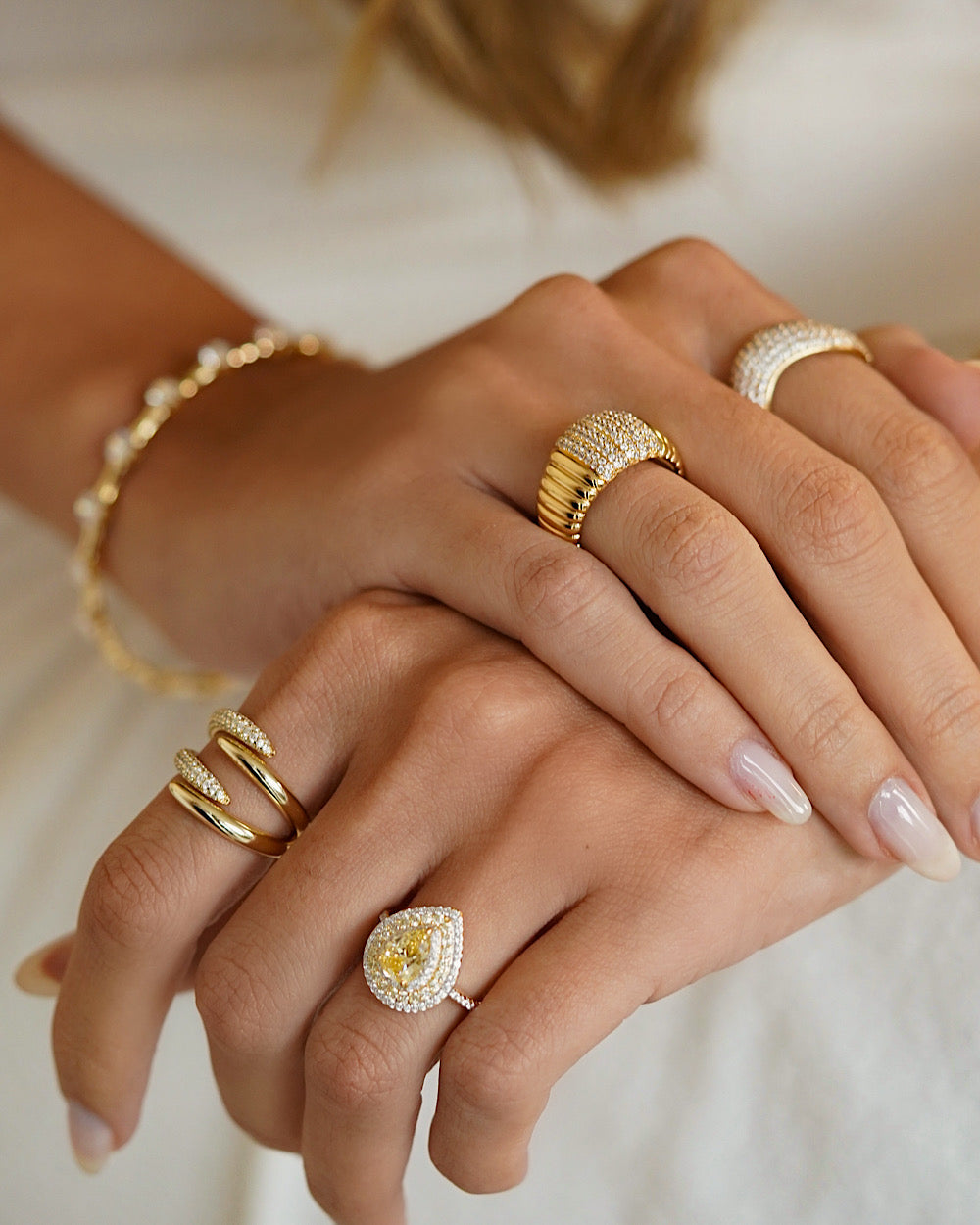 Anel Gota Lauren Fancy Yellow Gold