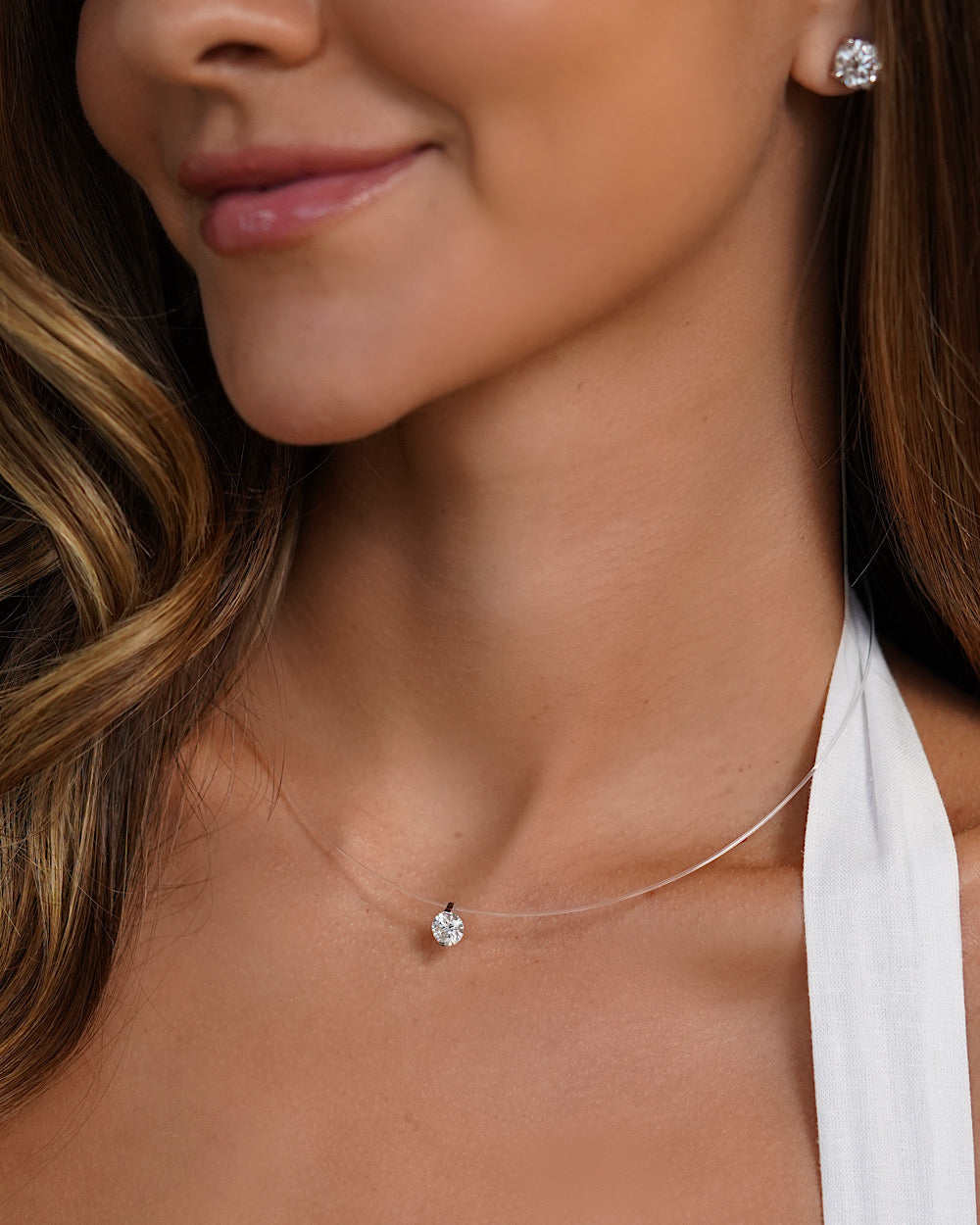 Colar Invisible Moissanite 1ct