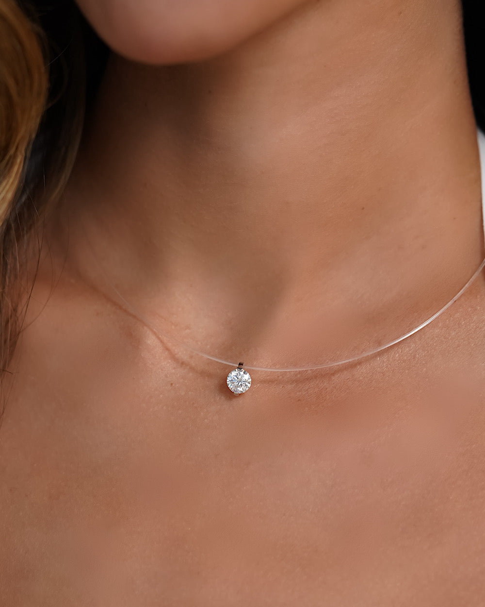 Colar Invisible Moissanite 1ct
