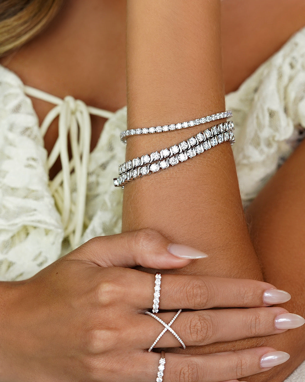 Pulseira Riviera Charlize Moissanite Luxo