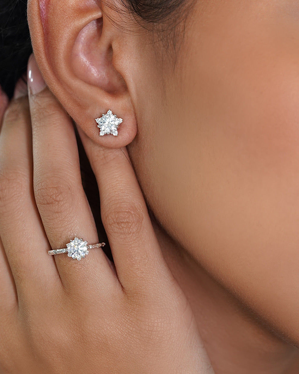 Brinco Bella Star Moissanite