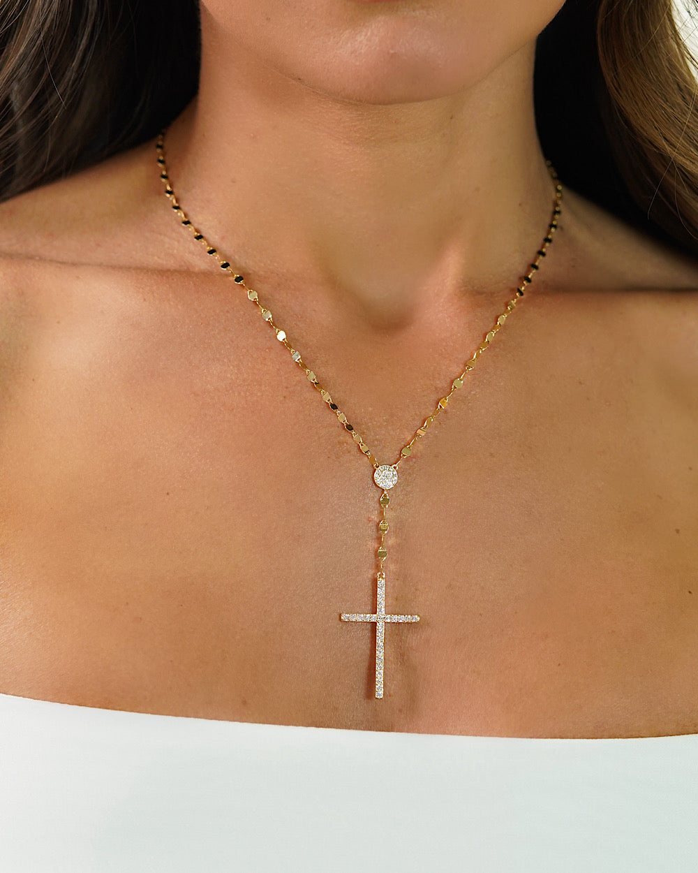 Colar Crucifixo Gold Luxo