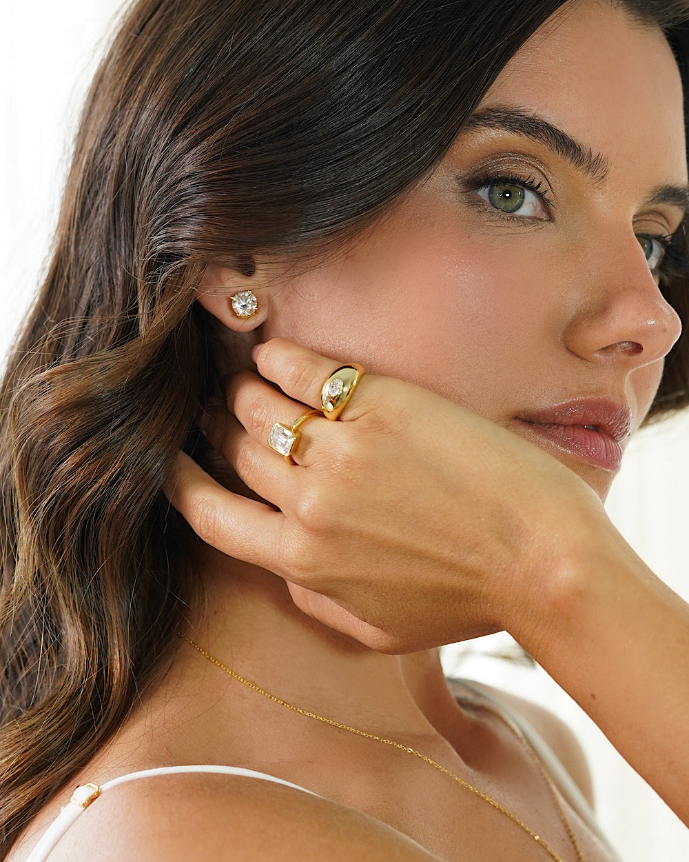 Anel Dedinho Moissanite Gold