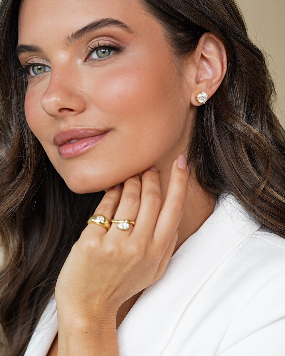 Anel Dedinho Moissanite Gold