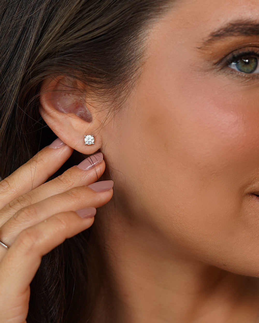 Brinco Solitário Clássico Moissanite Luxo 0.5 ct