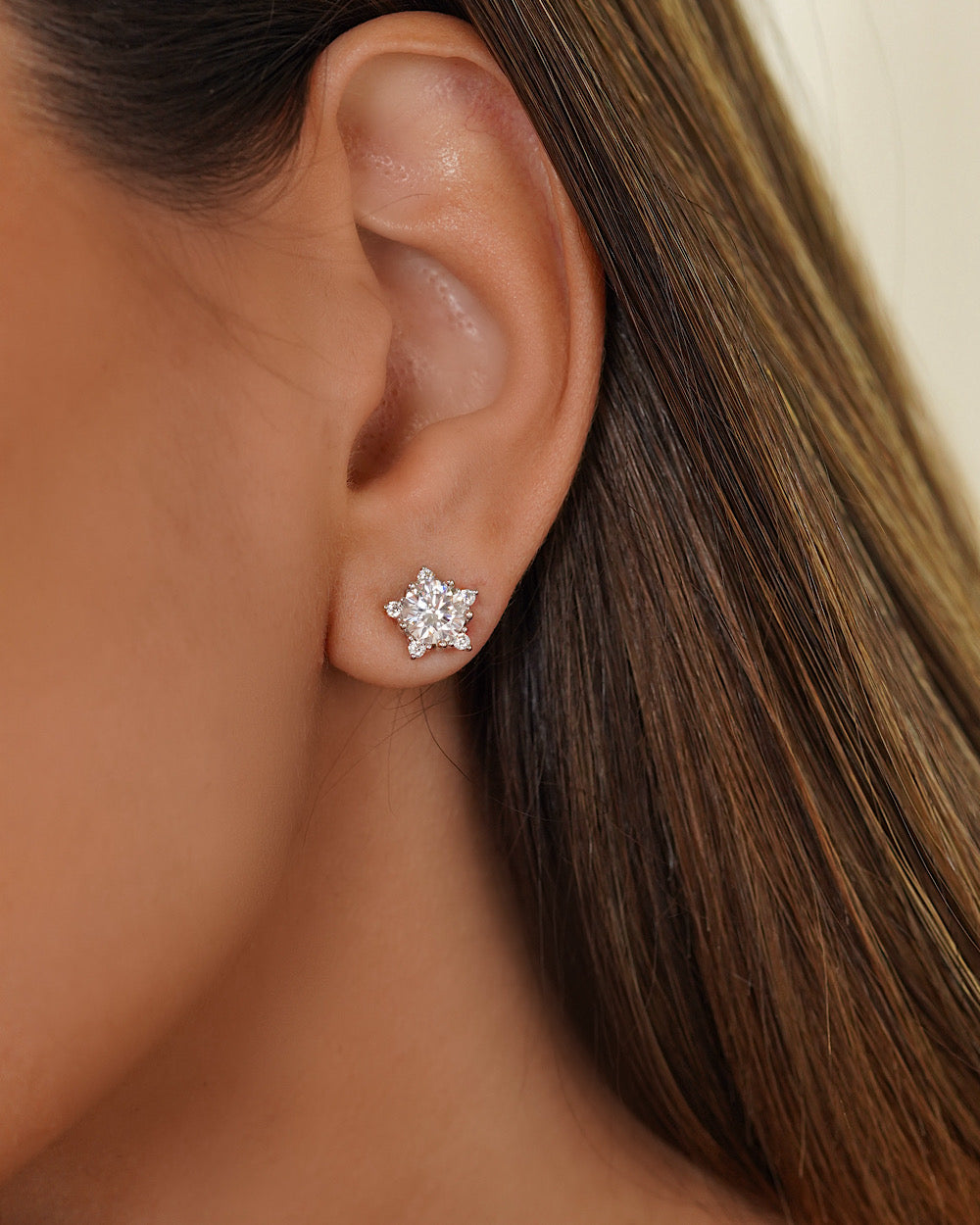 Brinco Bella Star Moissanite