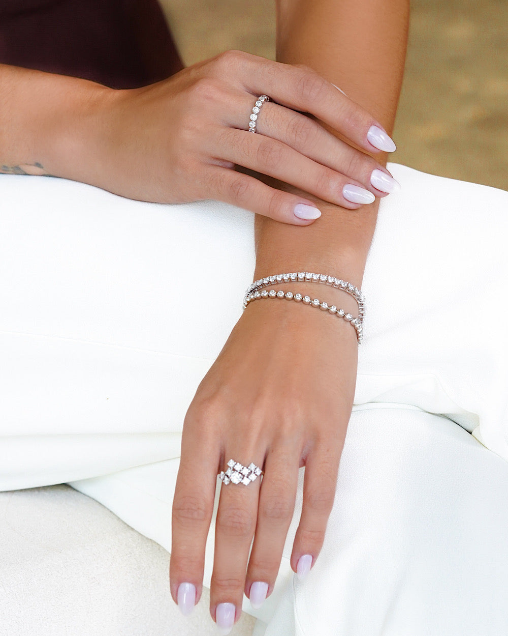 Pulseira Riviera Moissanite Cravação Inglesa 10 Pontos