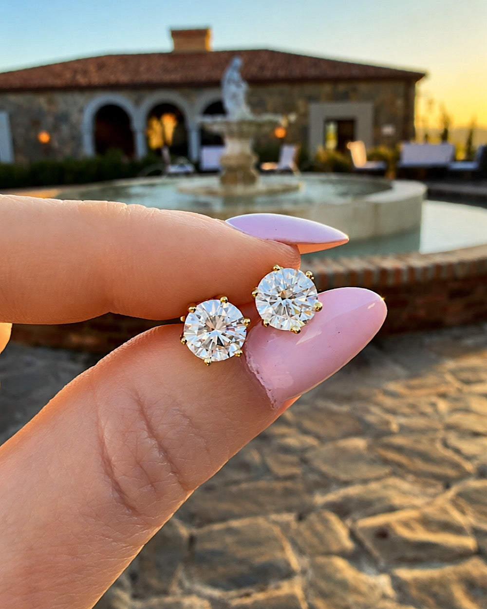 Brinco Solitário Moissanite Elegance 1ct Gold