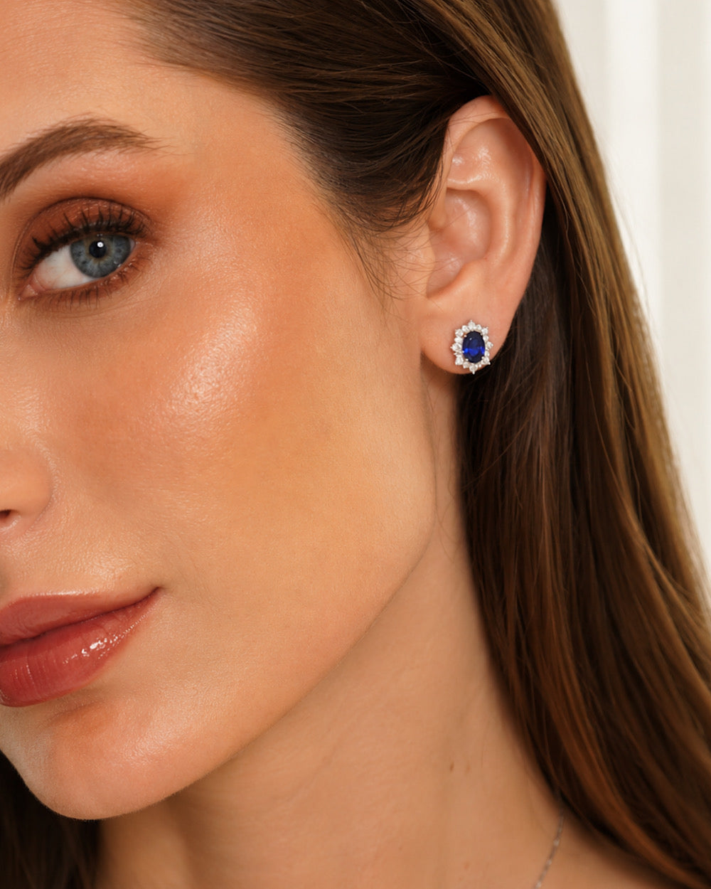 Brinco Mia Safira e Moissanite