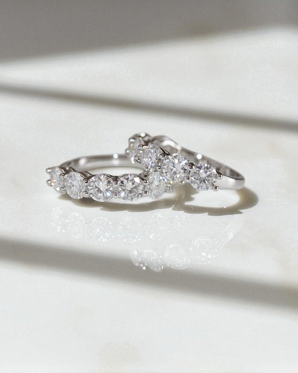 Meia Aliança Eternity Moissanite 50 Pontos Luxo