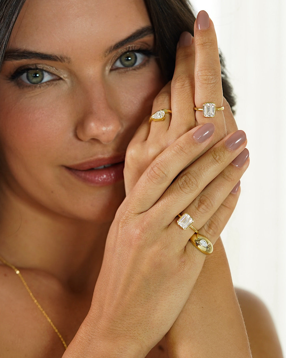 Anel Emerald Cut Moissanite 3ct Gold