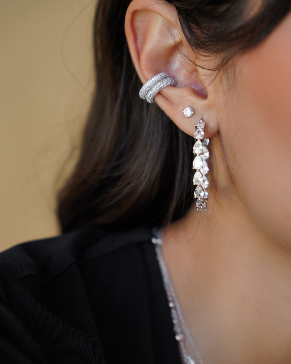 Piercing Falso Convex Pavê (Unidade)
