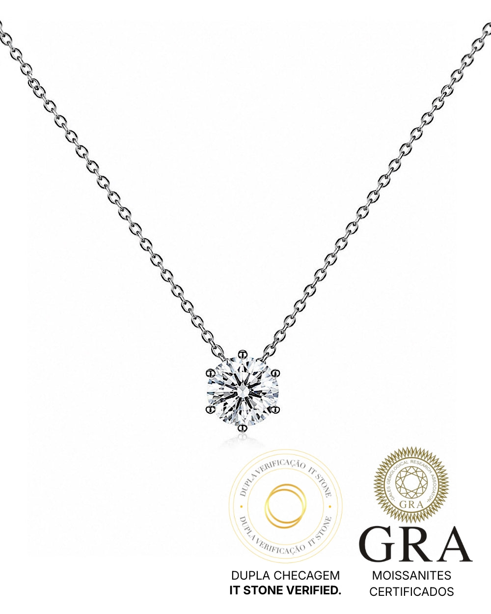 Colar Ponto de Luz Elegance Moissanite 0.5ct
