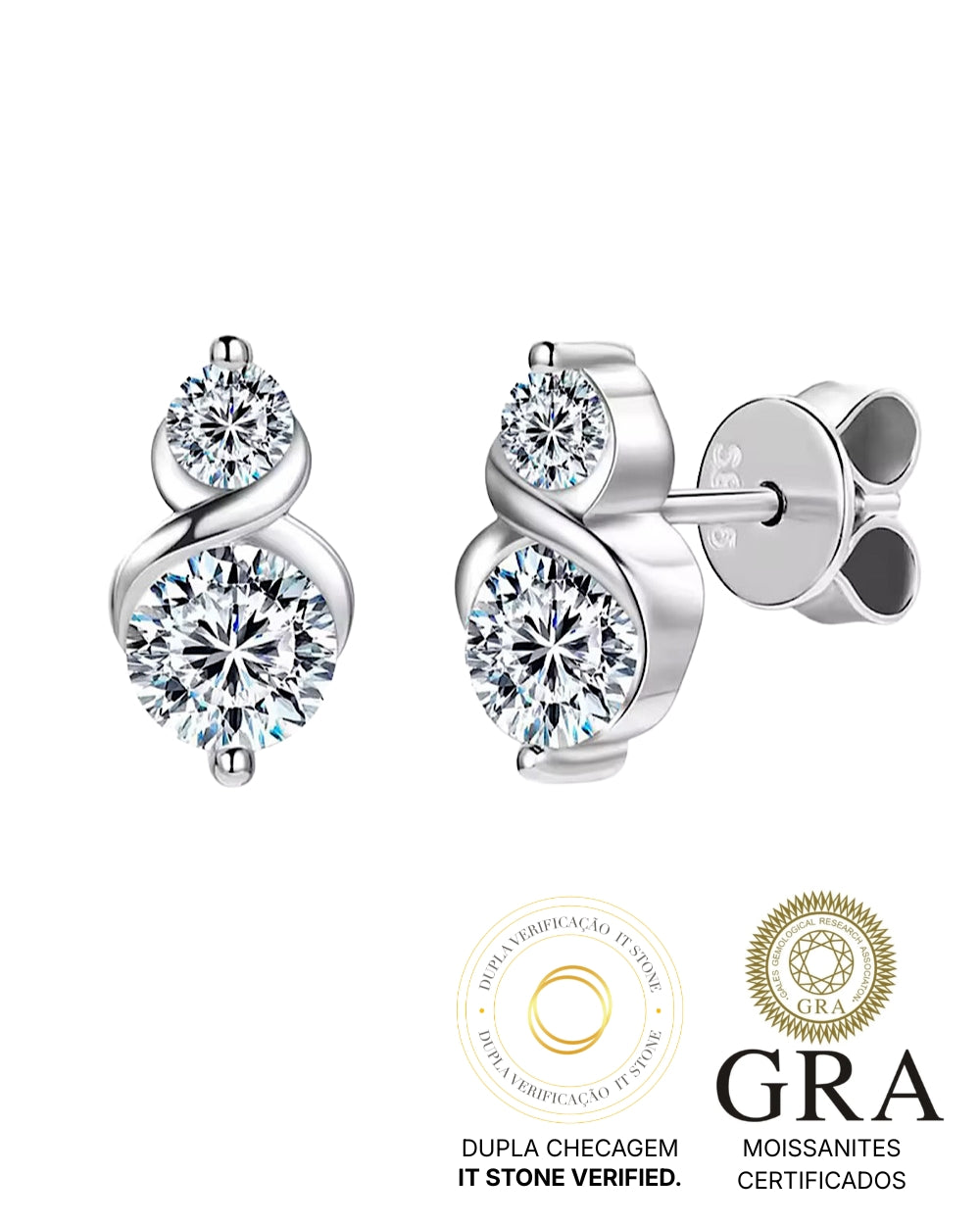 Brinco Double Glow Moissanite
