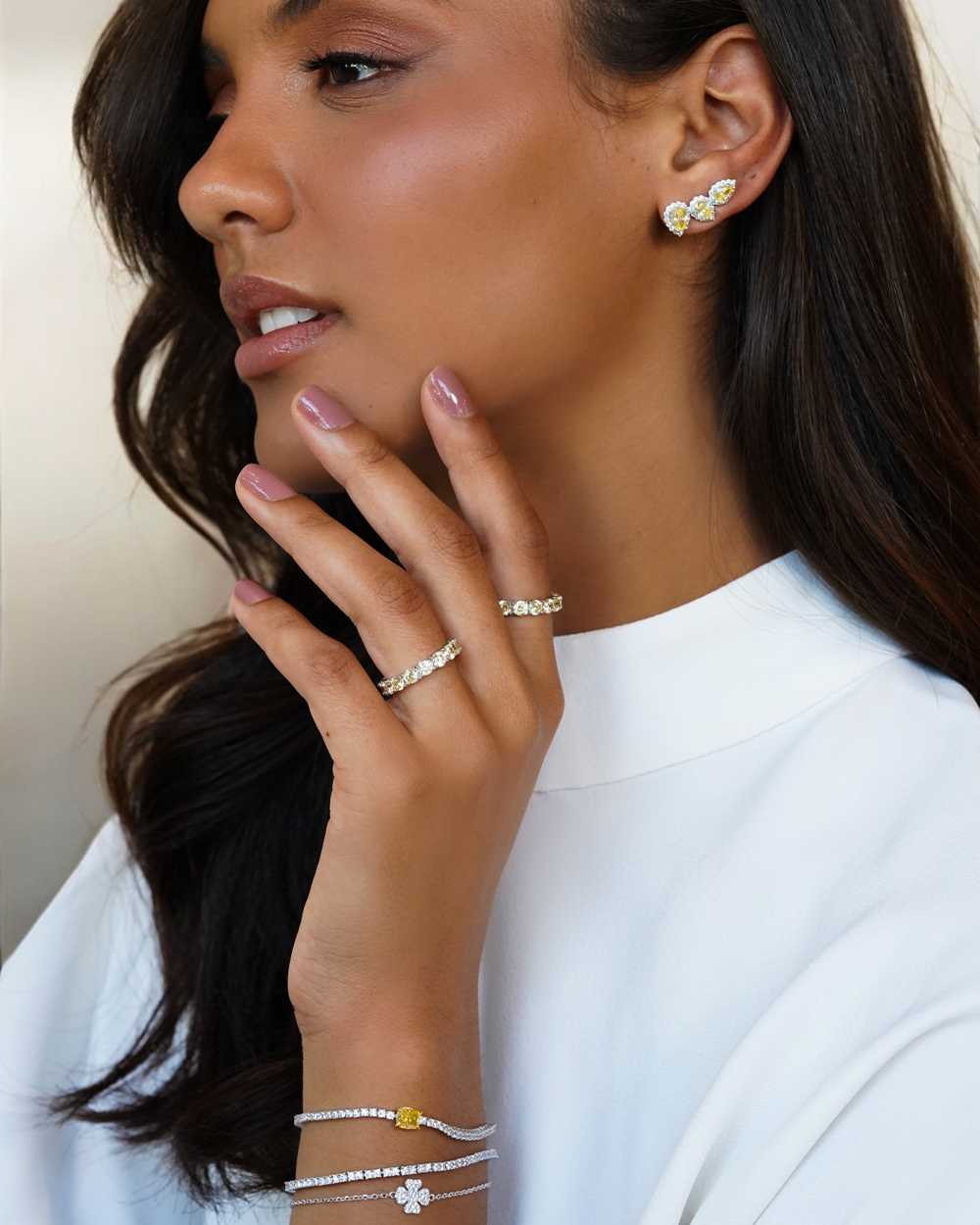 Aliança New Eternity Luxo Fancy Yellow