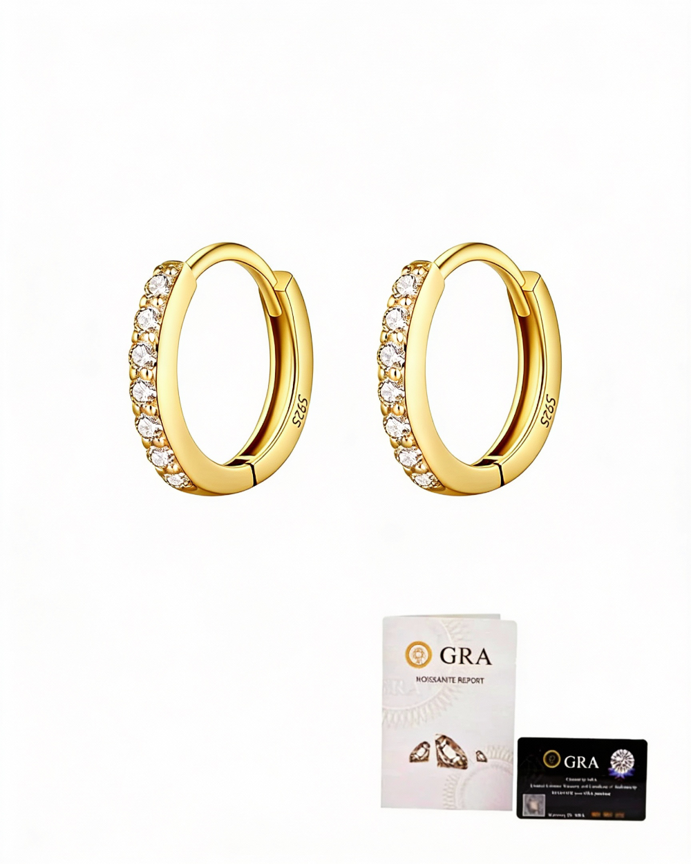 Argolinha Madison Moissanite Gold