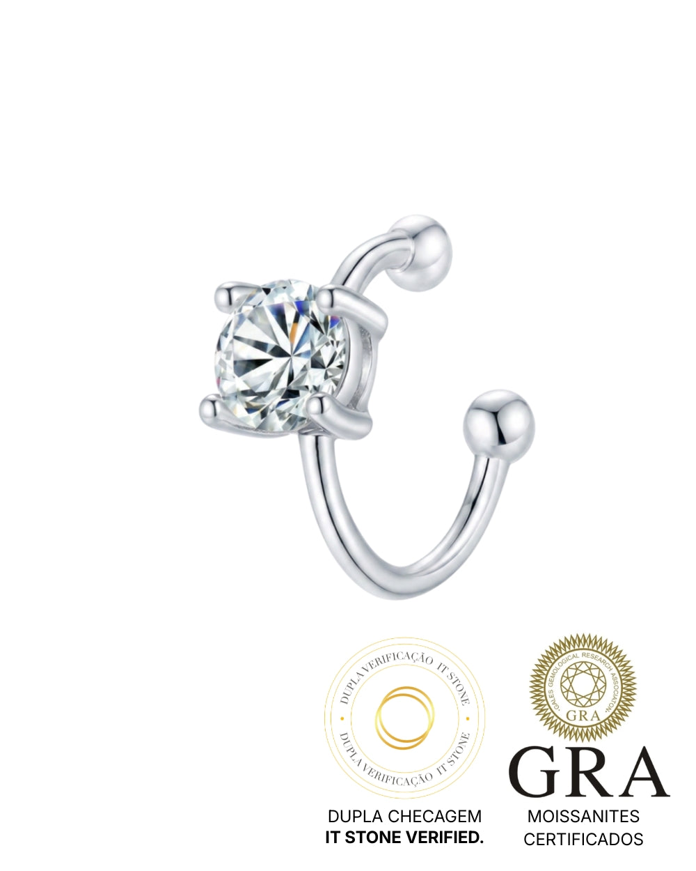 Piercing Falso 0.5ct Moissanite Luxo