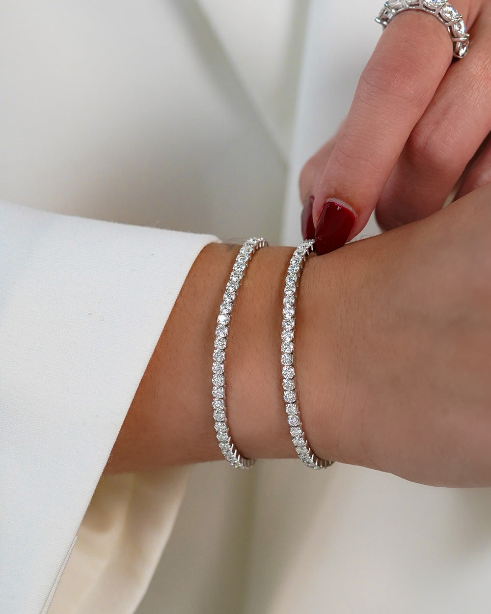 Pulseira Riviera Moissanite Extensible 3 mm