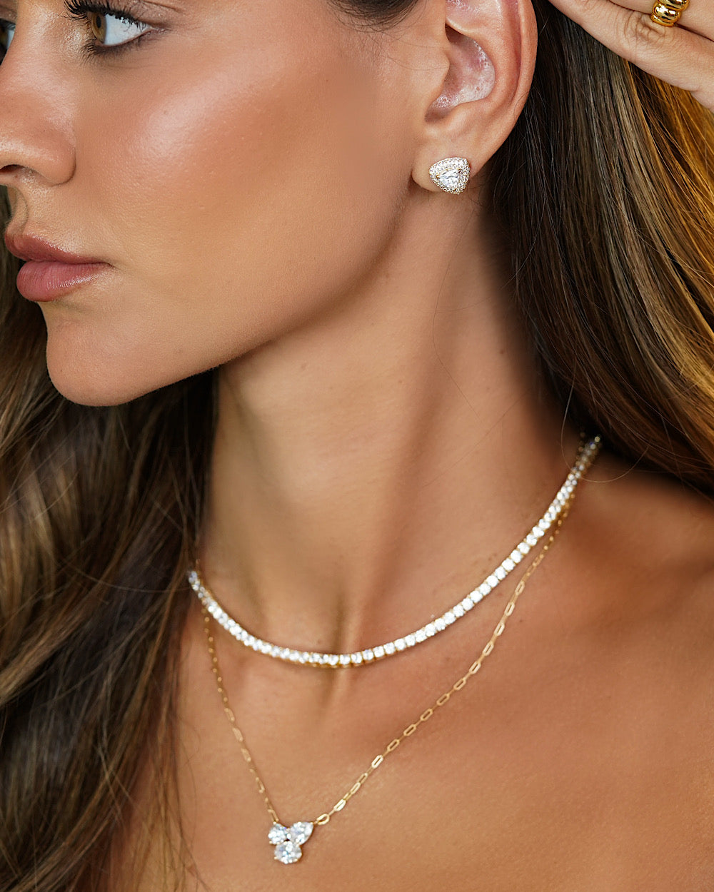 Colar Triplice Stones