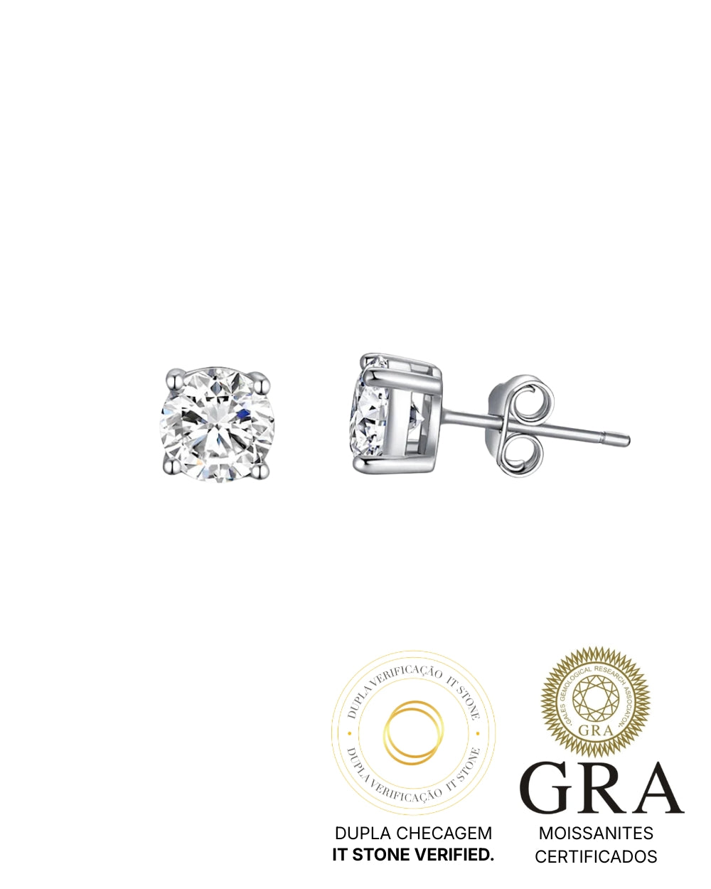 Brinco Moissanite Segundo Furo 0.3ct