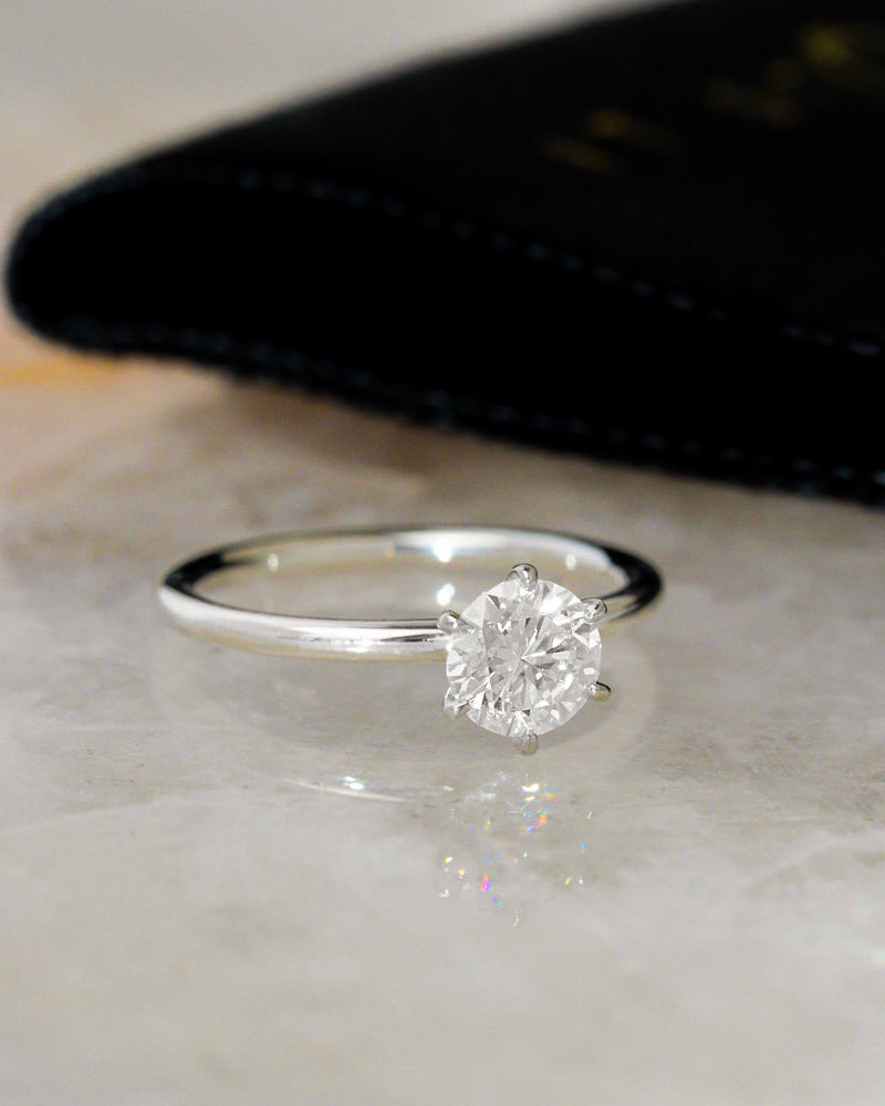 Anel Solitário Clássico Moissanite 1ct