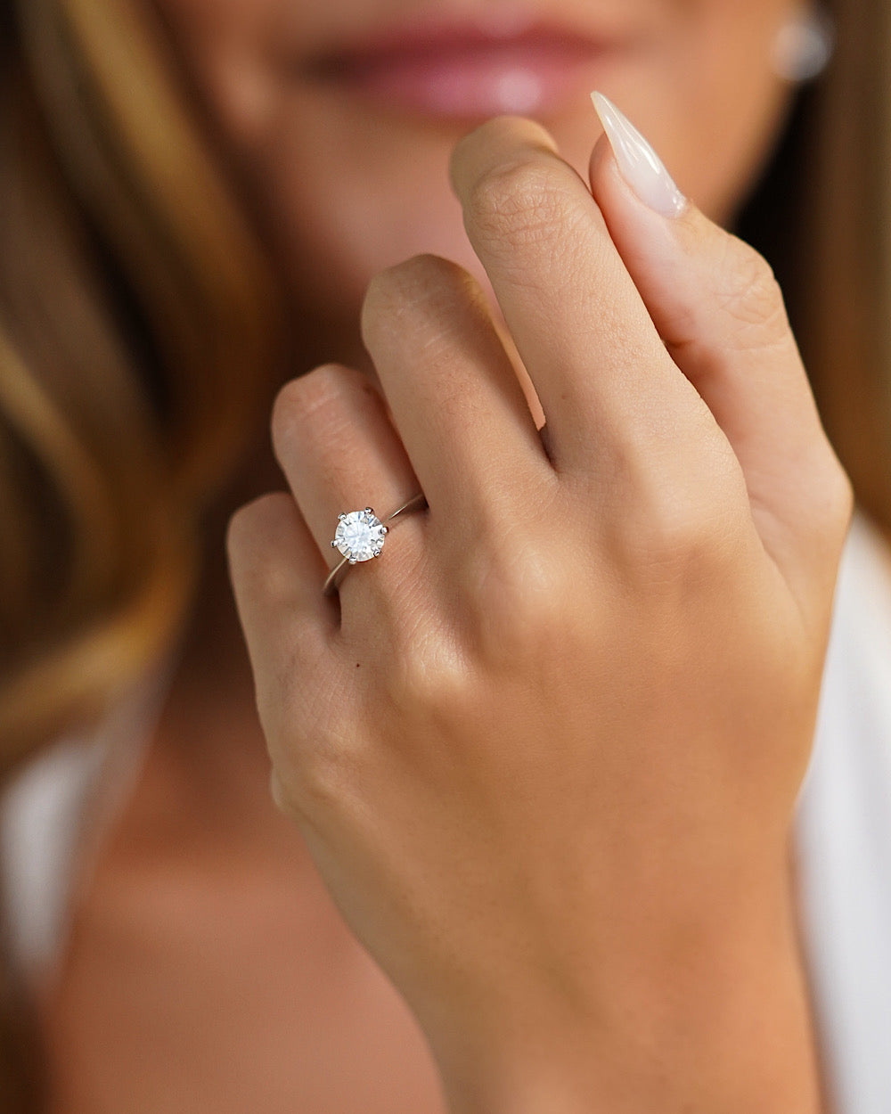 Anel Solitário Clássico Moissanite 1ct