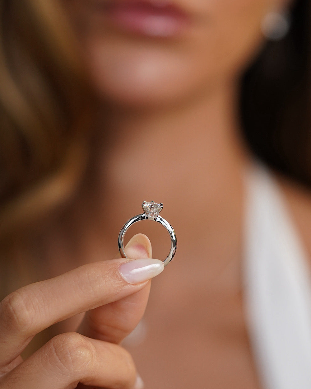 Anel Solitário Clássico Moissanite 1ct