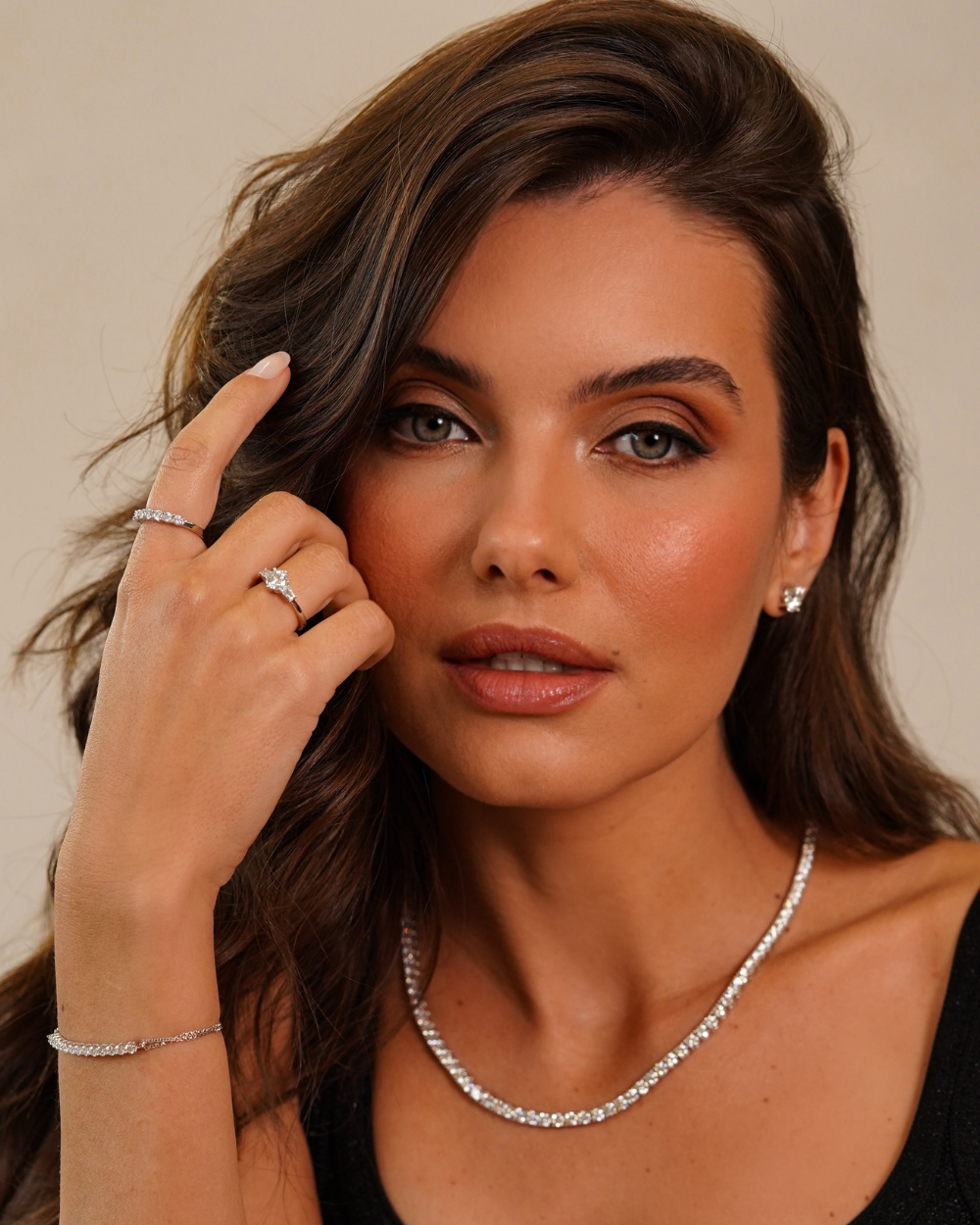 Pulseira Trace Moissanite Regulável